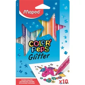   Filctoll készlet, 2,8 mm, csillámos, MAPED "Color'Peps Glitter", 10 különböző szín