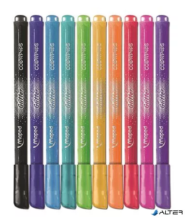 Filctoll készlet, 2,8 mm, csillámos, MAPED "Color'Peps Glitter", 10 különböző szín