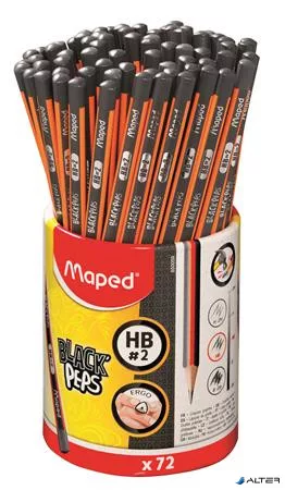Grafitceruza, ceruzatartó, HB, háromszögletű, MAPED "Black'Peps"