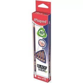   Grafitceruza radírral, 2B, háromszögletű, MAPED "Black'Peps Navy"