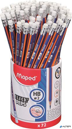 Grafitceruza radírral ceruzatartó, HB, háromszögletű, MAPED 'Black'Peps Navy'