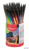 Grafitceruza radírral, ceruzatartó, HB, háromszögletű, MAPED "Black'Peps Energy", 6 különböző minta
