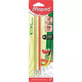   Írástanuló grafitceruza radírral, HB, háromszögletű, MAPED 'Kidy Learn', 2 darab