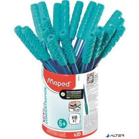   Írástanuló grafitceruza, ceruzatartó, HB, háromszögletű, szilikon vég, MAPED 'Kidy Learn Concentration'