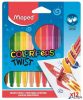 Zsírkréta, kitekerhető, MAPED "Color'Peps", 12 különböző szín