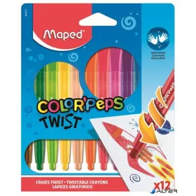   Zsírkréta, kitekerhető, MAPED "Color'Peps", 12 különböző szín