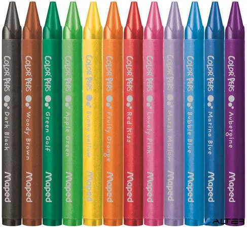 Zsírkréta, MAPED "Color'Peps Wax", 12 különböző szín
