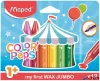 Zsírkréta, vastag, MAPED "Color'Peps MAXI Wax", 12 különböző szín