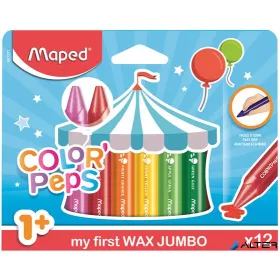   Zsírkréta, vastag, MAPED "Color'Peps MAXI Wax", 12 különböző szín