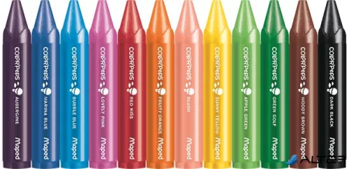 Zsírkréta, vastag, MAPED "Color'Peps MAXI Wax", 12 különböző szín