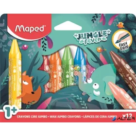   Zsírkréta, vastag, MAPED "Jungle Fever", 12 különböző színben