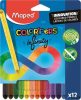 Színes ceruza készlet, háromszögletű, MAPED 'Color'Peps INFINITY', 12 különböző szín