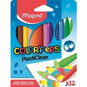   Zsírkréta, MAPED "Color'Peps" PlastiClean, 12 különböző szín