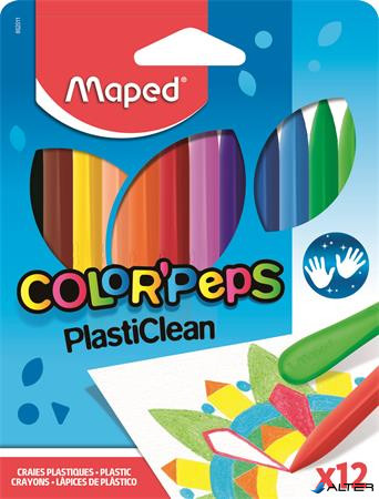 Zsírkréta, MAPED 'Color'Peps' PlastiClean, 12 különböző szín
