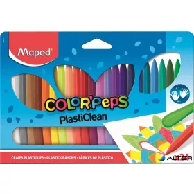   Zsírkréta, MAPED "Color'Peps" PlastiClean, 24 különböző szín