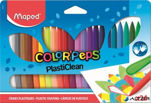 Zsírkréta, MAPED "Color'Peps" PlastiClean, 24 különböző szín