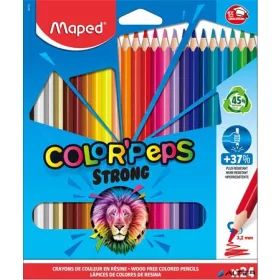   Színes ceruza készlet, háromszögletű, MAPED 'Color'Peps Strong', 24 különböző szín
