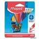 Színes ceruza készlet, háromszögletű, MAPED 'Mini Color'Peps Strong', 12 különböző szín