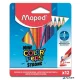 Színes ceruza készlet, háromszögletű, MAPED "Mini Color'Peps Strong", 12 különböző szín
