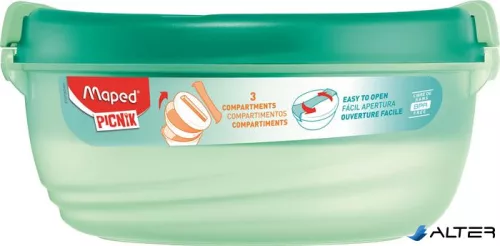 Uzsonnás doboz, kerek, MAPED PICNIK "Origins", zöld