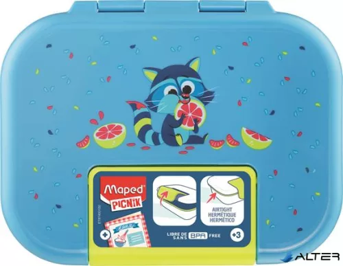 Uzsonnás doboz, 900 ml, rozsdamentes acél, MAPED PICNIK 'Concept Miniz', mosómedve