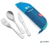 Evőeszközkészlet, fém, szövet tok, MAPED PICNIK 'Concept Kids', kék