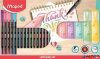 Kalligrafikus készlet, 22 darabos, MAPED 'Lettering Set', 6 szövegkiemelő + 16 tűfilc különböző színekben