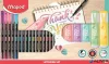 Kalligrafikus készlet, 22 darabos, MAPED "Lettering Set", 6 szövegkiemelő + 16 tűfilc különböző színekben