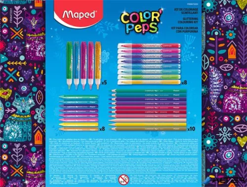 Csillámos színező készlet, MAPED 'Color'Peps', 31 darabos