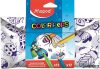 Tolltartó, textil, színezhető, tépőzáras, MAPED "Color'Peps", színezőtermékekkel