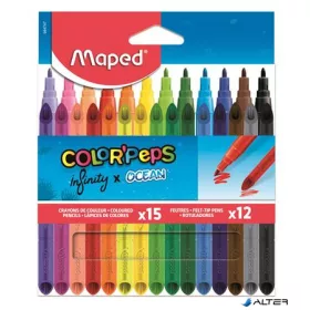   Színes ceruza és filctoll készlet, MAPED 'Color'Peps INFINITY', 15+12 különböző szín