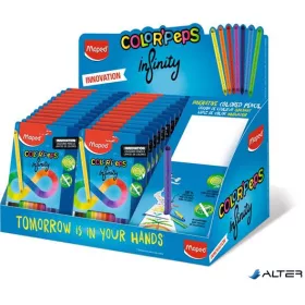   Színes ceruza display, karton, asztali, MAPED "Color'Peps INFINITY", feltöltött