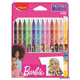   Filctoll készlet, 2,8 mm, kimosható, MAPED "Barbie", 12 különböző szín