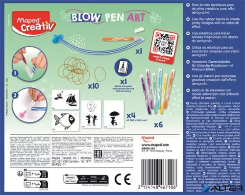 Fújós filctoll készlet, pop, MAPED CREATIV "Blow pen Art"