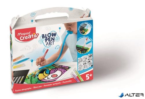 Fújós filctoll készlet, MAPED CREATIV, "Blow pen Art", csíkozás