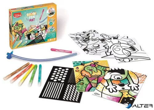 Fújós filctoll készlet, csíkozás, MAPED CREATIV "Blow pen Art"