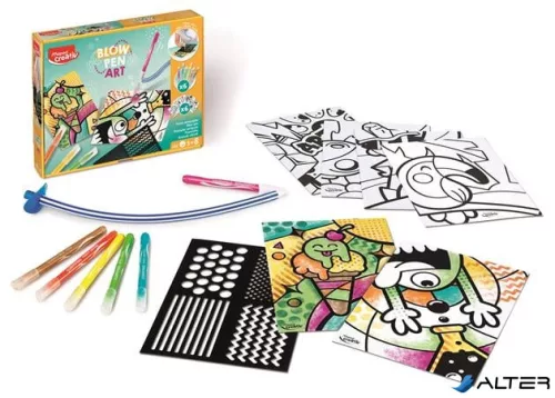 Fújós filctoll készlet, csíkozás, MAPED CREATIV "Blow pen Art"