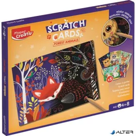   Képkarcoló készlet, erdei állatok, MAPED CREATIV 'Scratch Cards'