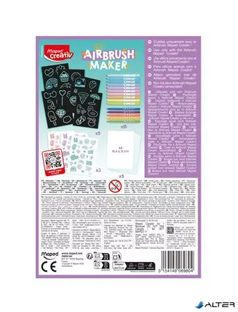 Kreatív festékszóró utántöltő, pasztell színek, MAPED CREATIV "Airbrush Maker"