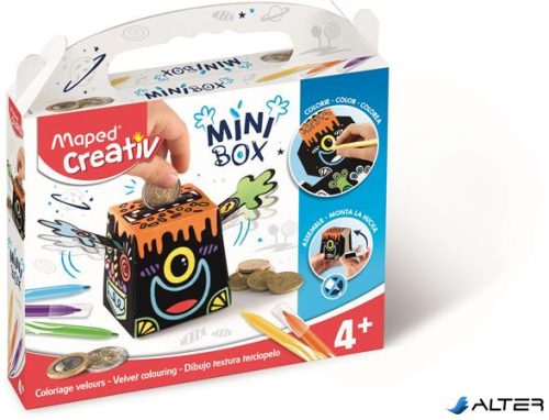 Pénzpersely készítő kreatív készségfejlesztő készlet, színezhető, MAPED CREATIV, 'Mini Box'