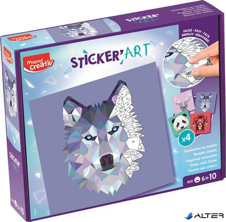 Kreatív matricás készlet, MAPED CREATIV 'Sticker' Art', állatok