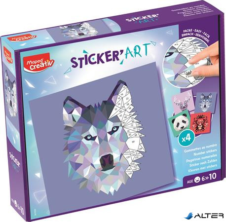 Kreatív matricás készlet, MAPED CREATIV "Sticker' Art", állatok