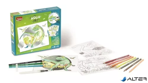 Akvarell festőkészlet, dinoszaurusz, MAPED CREATIV "Aqua Art"