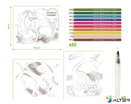 Akvarell festőkészlet, dinoszaurusz, MAPED CREATIV 'Aqua Art'