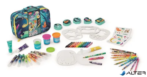 Kreatív bőrönd, kiegészítőkkel, 50 darabos, MAPED CREATIV 'Jungle Fever'