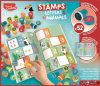Nyomdázó készlet, foglalkoztató füzettel, MAPED CREATIV "Stamps", betűk és állatok