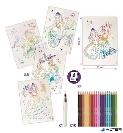 Akvarell festőkészlet, MAPED CREATIV 'Barbie Aqua Art - Maxi Set'