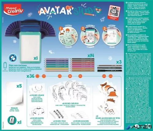 Kreatív rajzkészlet kiegészítőkkel, MAPED CREATIV 'Avatar Studio'