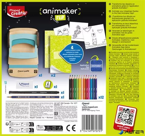 Animációkészítő készlet applikációval, Pop mini, MAPED CREATIV 'Animaker Flip'