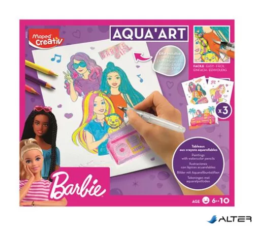 Akvarell festőkészlet, MAPED CREATIV "Barbie Aqua Art"